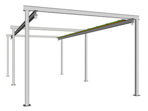 Free Standing Under Hung Header Braced Runway Structure